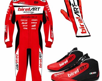 Birel Art  Racing Suit, Shoes, Gloves, with gift (Balaclava) CIK/FIA Level 2 Approved
