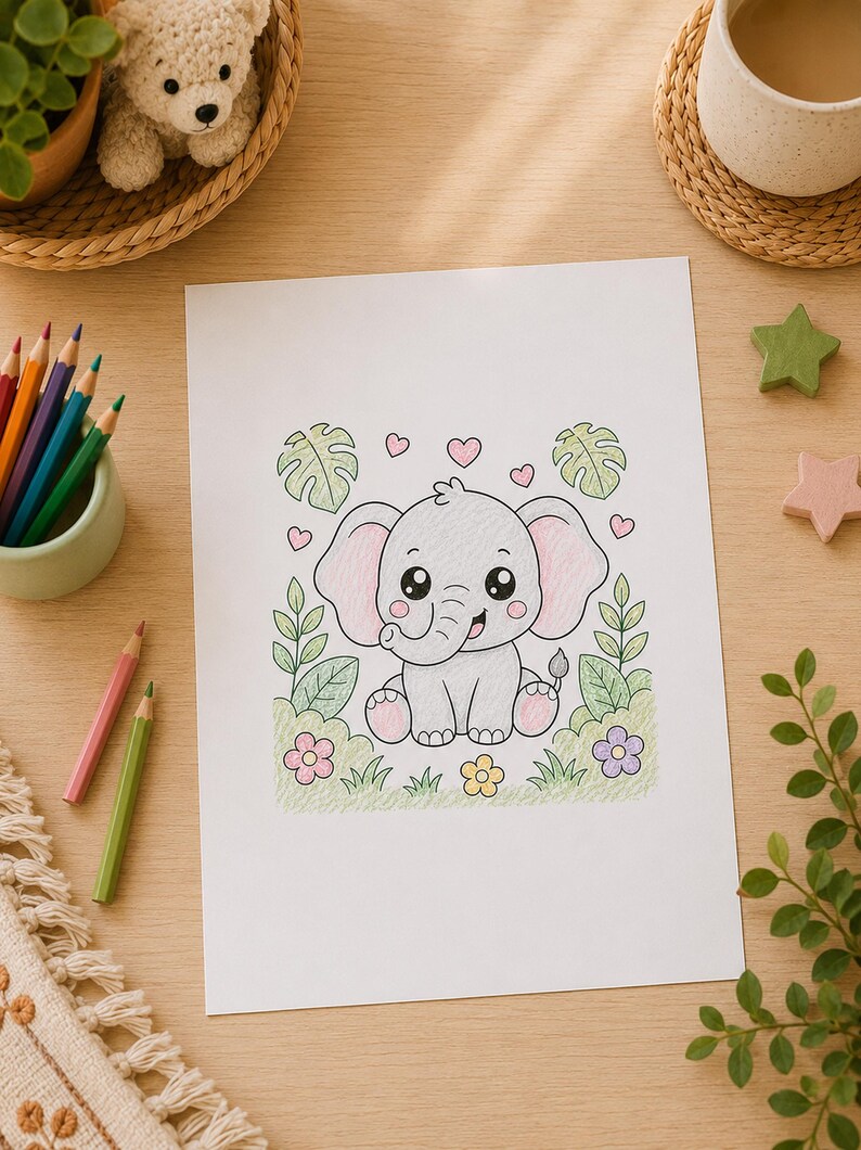 15 Animal Coloring Pages for Kids, Toddler Preschool Activity Book ...