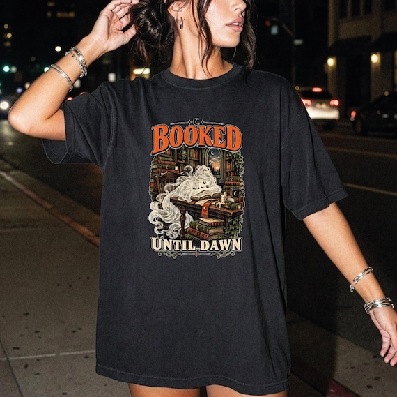 Ghost Reading Shirt, Late Night Book Lover Halloween Tee