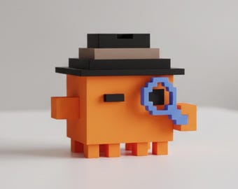 Figura de detective Claude Code: Figura estilo pixel para decoración de escritorio - Regalo para geeks