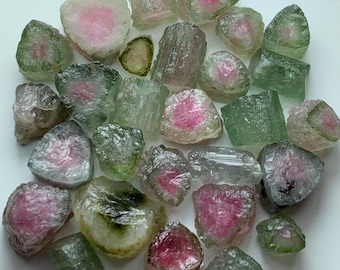 Beautiful Natural Watermelon Tourmaline Cabochons – 132 Carats | Stunning Multi-Color Gemstone Collection