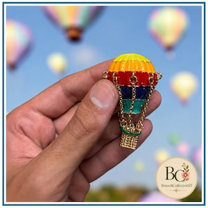 Hot Air Balloon Brooch, Travel Adventure Pin, Wanderlust Jewelry, Handmade Statement Accessory, Explorer Gift, Balloon Brooch Design