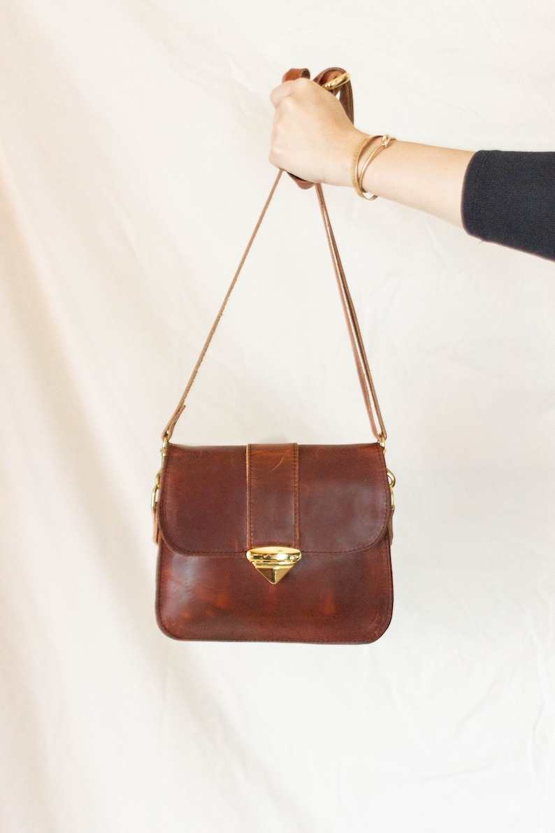 brown leather crossbody bag. leather crossbody bags for women. small leather crossbody bag. leather messenger purse. leather shoulder bag image 4