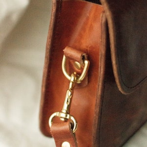 brown leather crossbody bag. leather crossbody bags for women. small leather crossbody bag. leather messenger purse. leather shoulder bag image 6