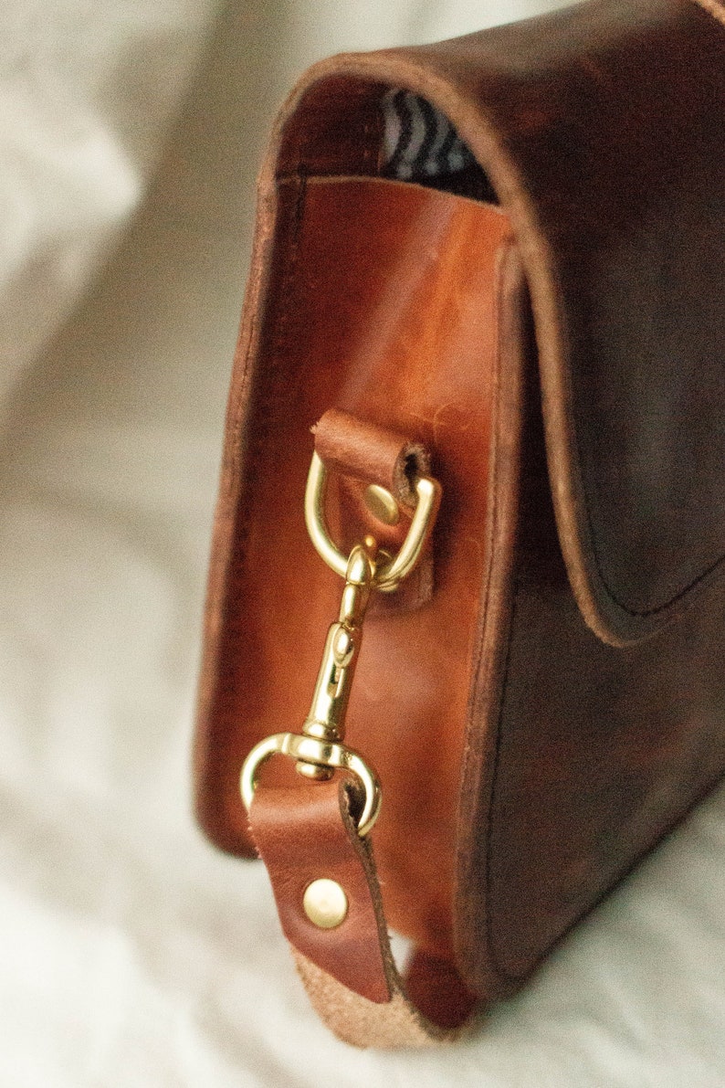 brown leather crossbody bag. leather crossbody bags for women. small leather crossbody bag. leather messenger purse. leather shoulder bag image 6