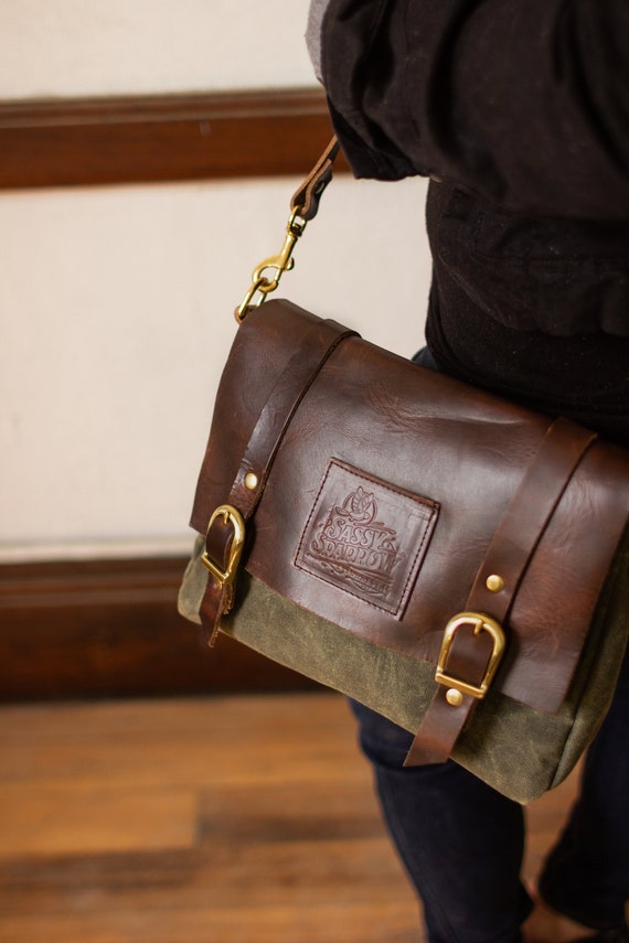 canvas messenger bag women's