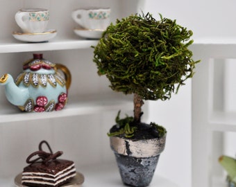 Woodland Miniature Table Topiary, 1:12 Scale, Miniature Plant, Green topiary, table top topiary, elegant topiary, classic topiary