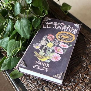 Riser for Remote Control Storage. Secret Book storage.  Secret Book to hold knick knacks and remote controls. French Garden Remote Caddy.