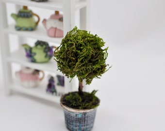 Woodland Miniature Floor Topiary, 1:12 Scale, Miniature Plant, Green topiary, elegant topiary, classic topiary