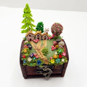Treasure Check Fairy Garden, Miniature Garden, Miniature houses, Mushrooms, Fairy Hotel, Gnome Hotel