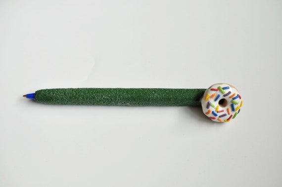 Yummy Donut Pen Designs Polymer Clay, Bic Pen, Office, Pens for