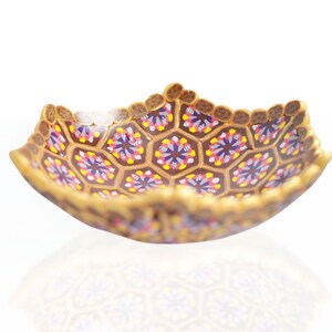 Mosaic Bowl, Mille Fiori Bowl, Geometric Kaleidoscope Canes in Polymer Clay, OOAK, Jewelry bowl, candy bowl, decorative bowl