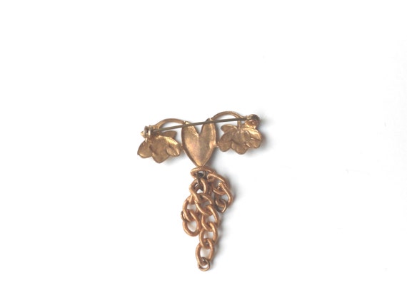 Antique Chatelaine Brooch, Art Nouveau Lily Pad, … - image 3