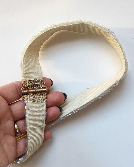 Vintage Sequin Belt, Formal Wedding Accessory, Br… - image 7