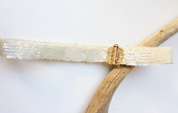 Vintage Sequin Belt, Formal Wedding Accessory, Br… - image 10