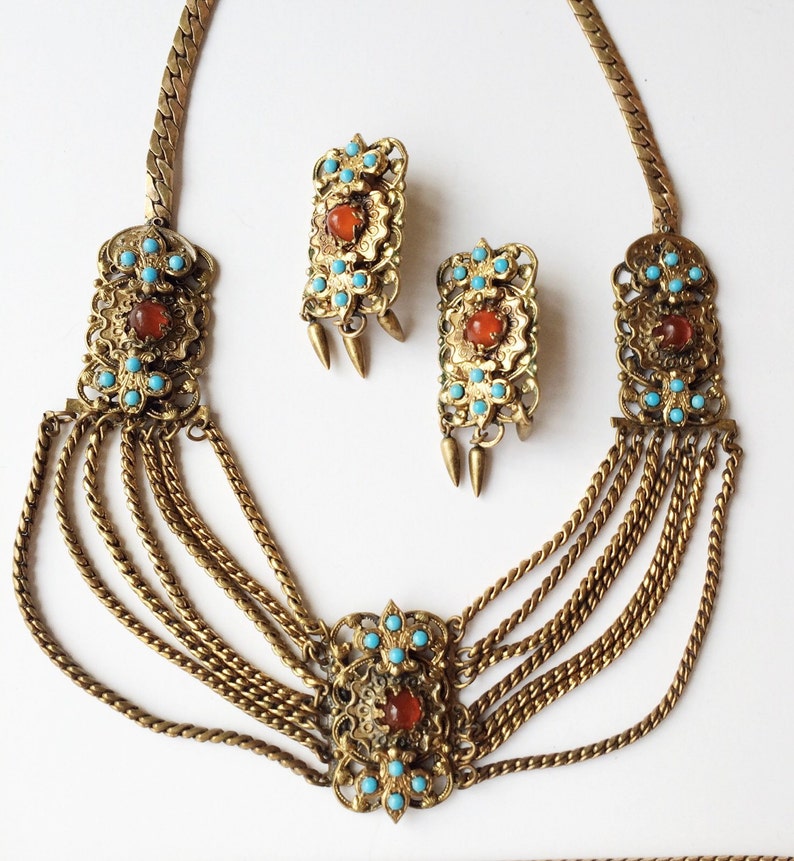 Karu Fifth Avenue Etruscan Revival Parure Vintage Necklace Etsy