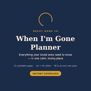 When I'm Gone Planner | End of Life Organiser, Funeral Wishes & Important Documents | Legacy Binder | Instant Download A4 US Letter