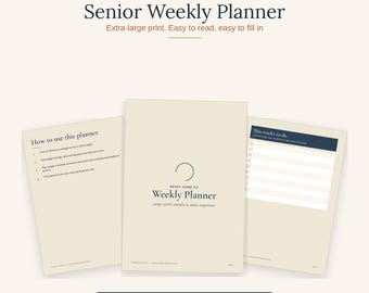 Large Print Weekly Planner for Seniors | Easy Read Daily Schedule, Undated Elderly Routine Chart, Low Vision | A4 Letter