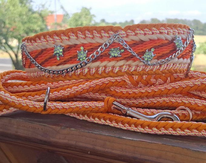 Paracord Braided Dog Collar & Leash Set | Turtlewalk Stainless Steel Rustproof | STARKesHERZ