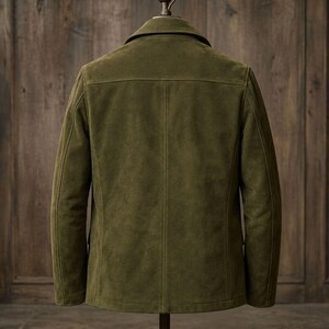 Men’s Olive Suede Leather Blazer