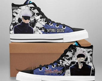 HandmadeJujutsu Kaisen Satoru Gojo Custom High Tops, Canvas PU Shoes