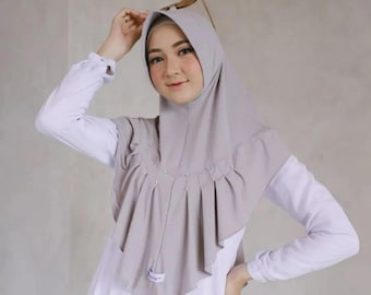 LULU AMEERA Instant Hijab, Quick Easy Wear, Slip-On, No Pin Travel Hijab One-Piece, Sport Hijab, Long Hijab Syar'i für Moslem