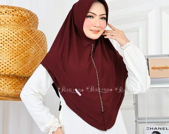 RSA SHERLYN Instant Hijab, Quick Easy Wear, Slip-On, No Pin Travel Hijab One-Piece, Sport Hijab, Long Hijab Syar’i for Moslem