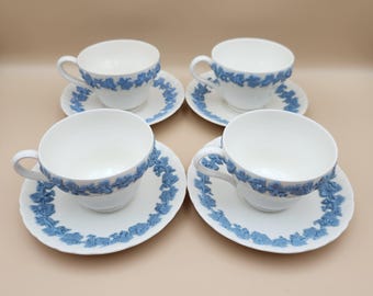 Set Of 4 Wedgwood Queensware Barlaston of Etruria Teacup & Saucer Set *1 Of 10*