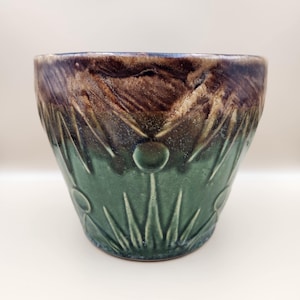 Vintage Robinson Ransbottom Pottery Jardiniere Sun & Moon Cache Pot Planter