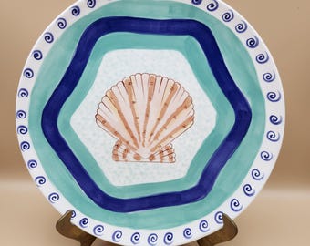 Set Of 5 Ernest Hemingway Collection Ocean Shell Pattern 10.75" Dinner Plates