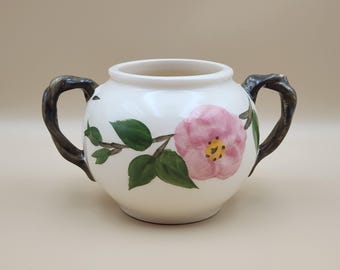 Fransican Rose Sugar Bowl, England, 3" Tall