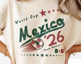 Retro Mexico Soccer World Comfort Colors Shirt, 90s Soccer Team World Graphic Tee