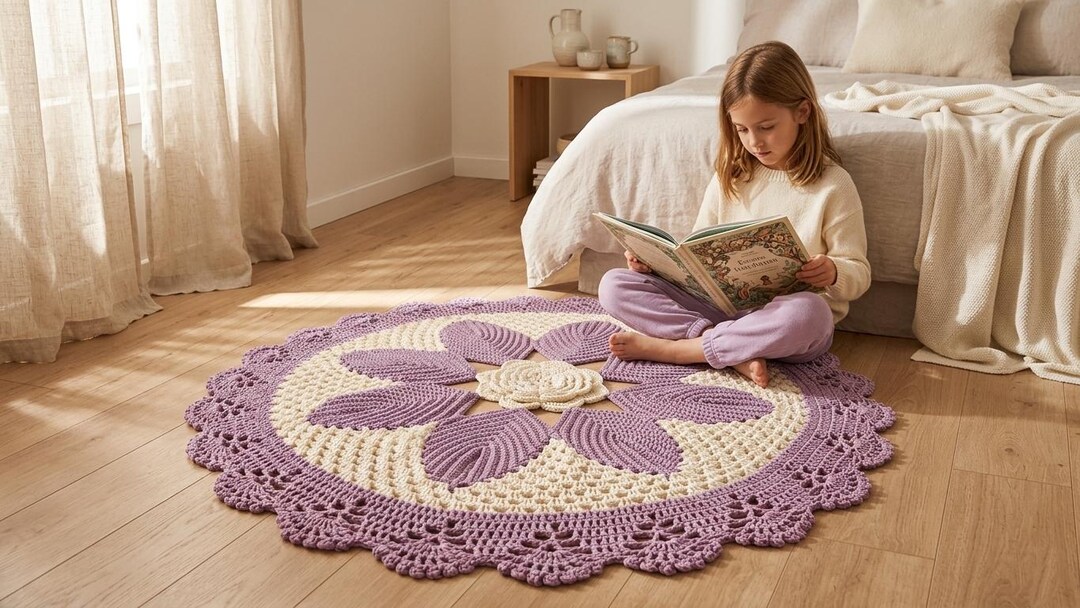 Crochet Flower Rug Pattern, Layered Petal Rose Design, Beginner PDF ...
