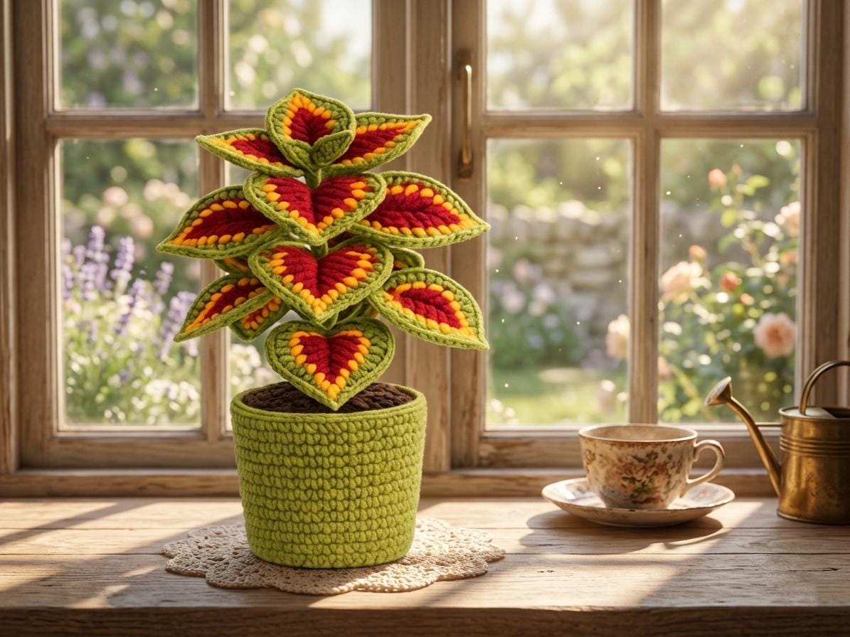 38 Crochet Leaf Patterns To Welcome Fall With Appliqués, Garlands, and Botanical Details 21 Crochet Heart Leaf Plant