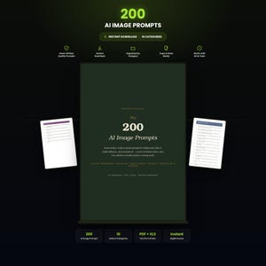 200 AI Image Prompts, Midjourney Prompt Pack, DALL-E Stable Diffusion Bundle