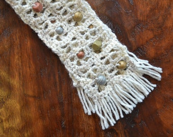 Crochet Beaded Scarf  Etsy