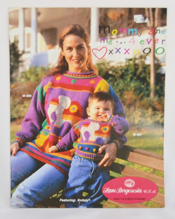 Mommy and Me 4 ever Knitted Sweater Patterns Book 151, Mother Child Patterns, Sweater Patterns, Knitted Scarf, Circus Sweater, Knitted hat