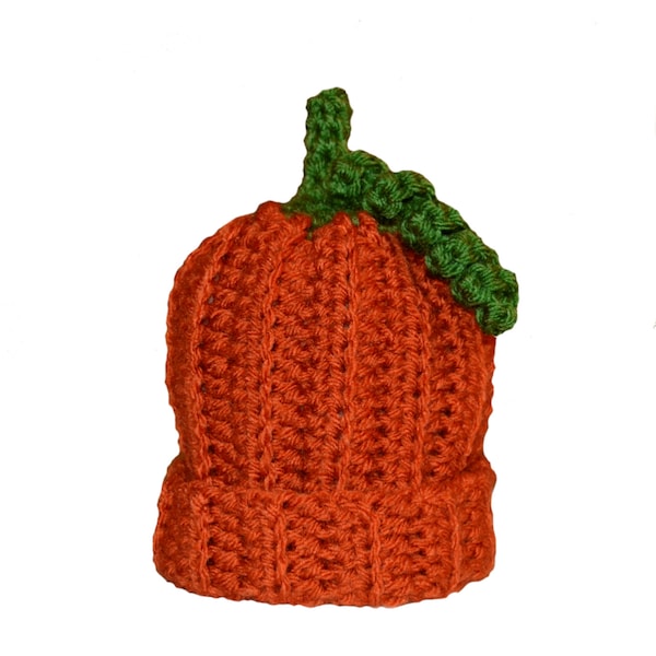 Pumpkin Crocheted Hat, Pumpkin Beanie, Baby Pumpkin Hat, Fall Pumpkin Hat, Crocheted Pumpkin, Halloween Cap, Pumpkin Costume, Premie Hat