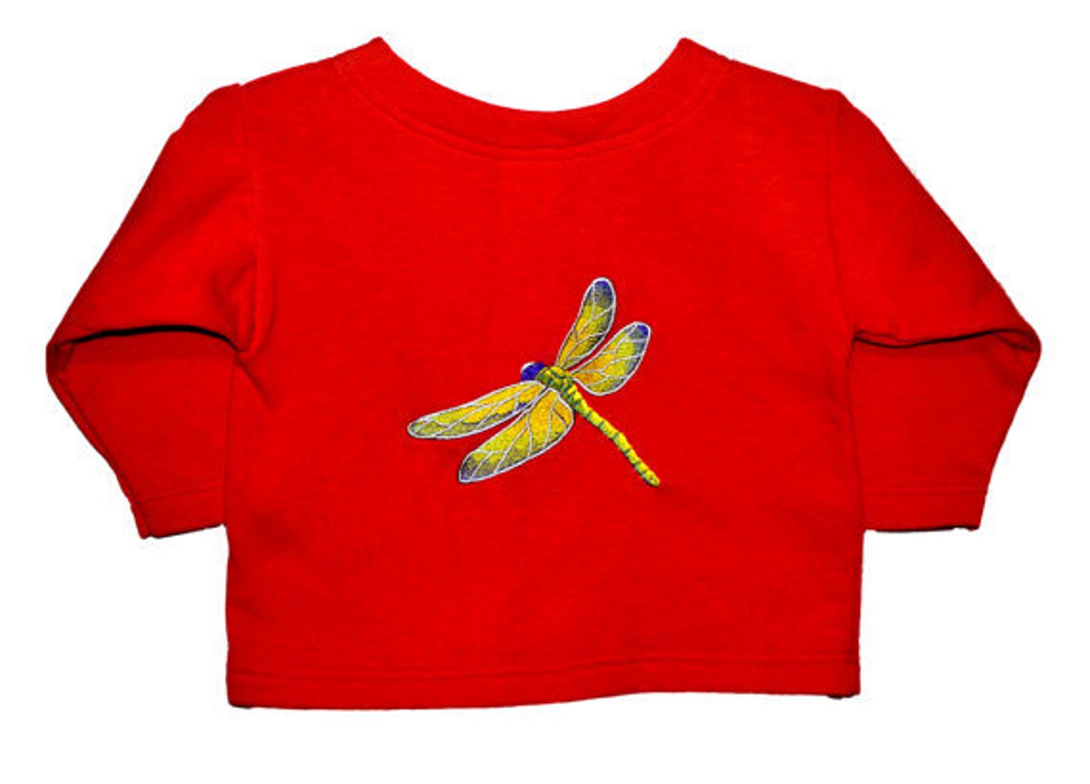 Dragonfly Embroidered Jacket, Yellow Dragonfly, Red Jacket, Dragonfly ...