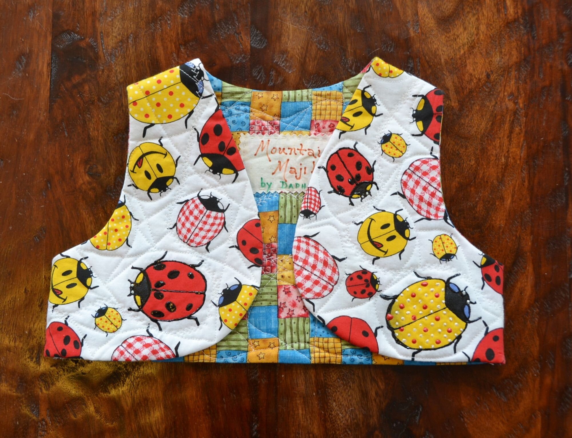 Ladybug Quilted Vest, Girl's Vest, Bug Bolero, Girl's Clothing ...