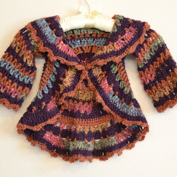 Chaqueta de niño, chaqueta de niña, suéter Boho, chaqueta de círculo, chaqueta Mandala, suéter variado, abrigo de niña, chaqueta multicolor