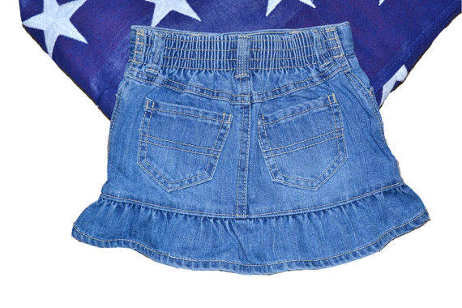 Heart Flag Embroidered Denim Skirt Flag Denim Skirt Heart Etsy