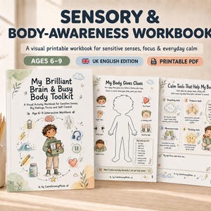 Kids Sensory Workbook Ages 6-9 – Emotional Regulation, Focus, Calm Tools (PDF Download)