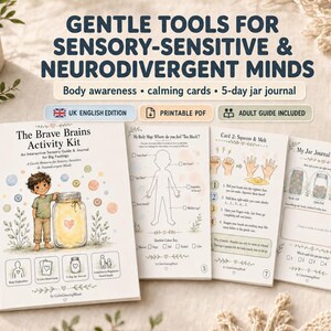 Brave Brains Activity Kit | Sensory Toolkit, Calm Down Cards, Jar Journal (Digital Download)