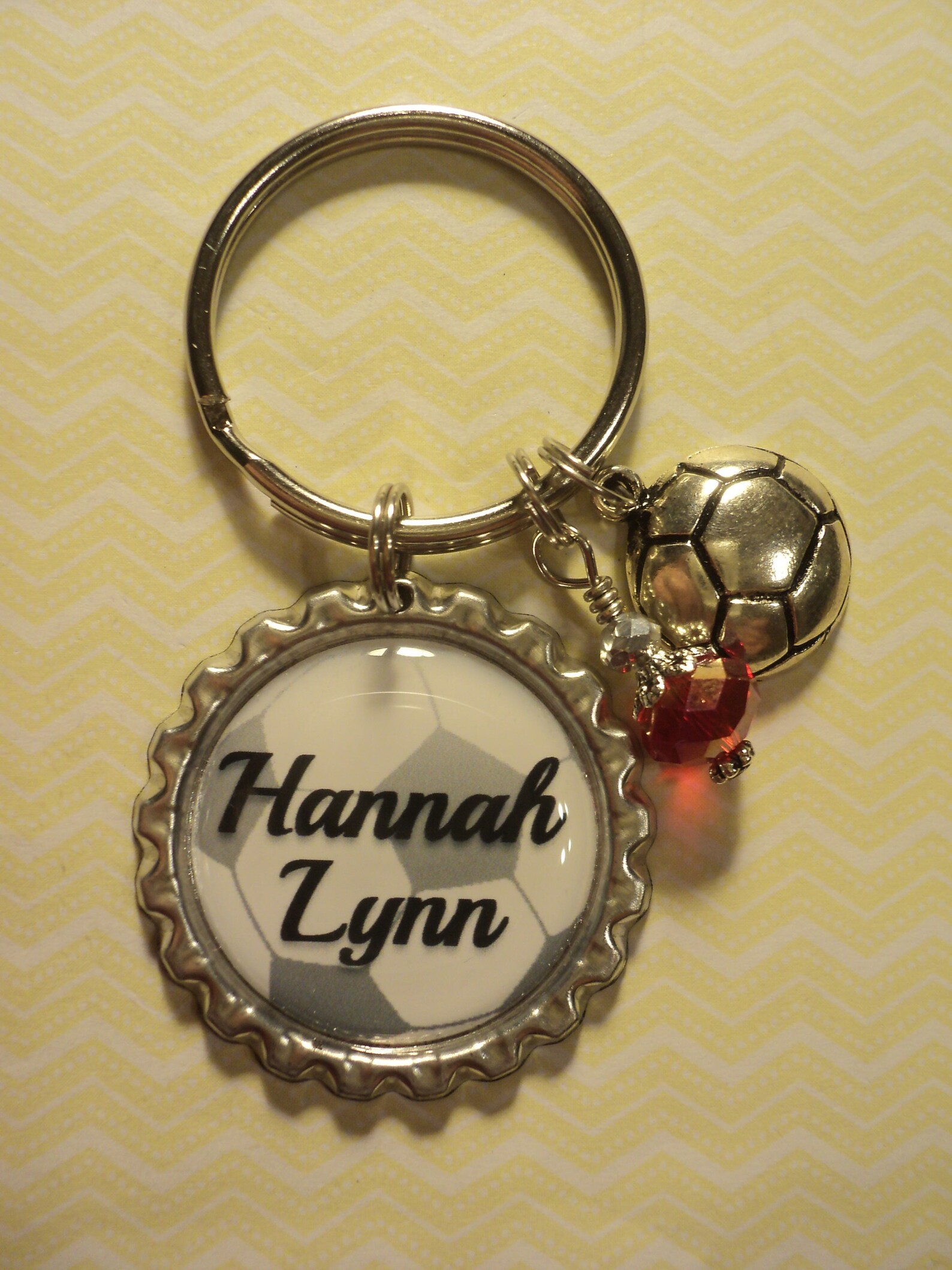 Personalized Soccer Key Chain With Charms Etsy