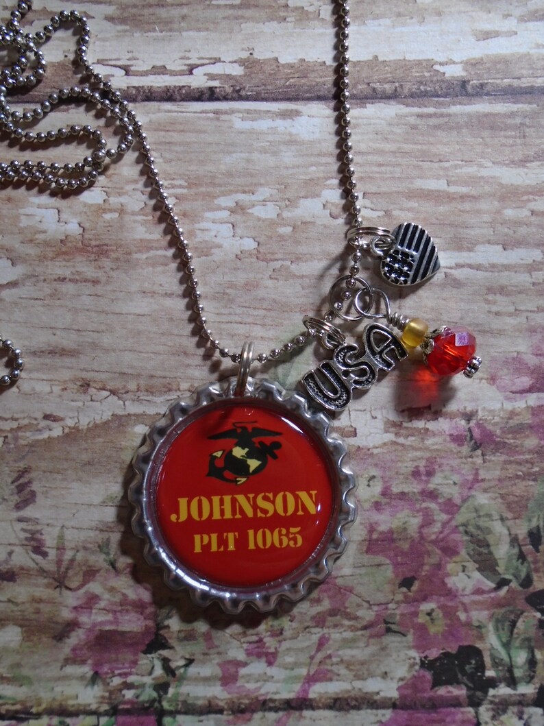 US Marines Personalized Platoon necklace with charms