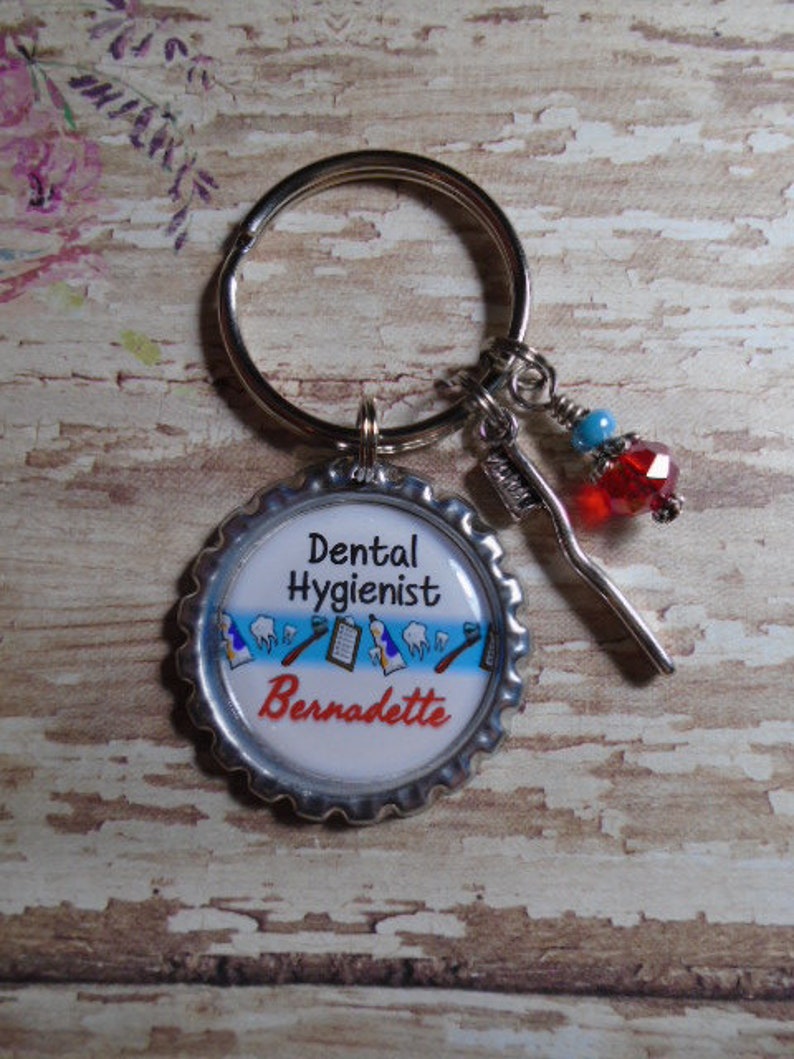 Personalized Dental Hygienist/assistant Key Chain With Charms Etsy