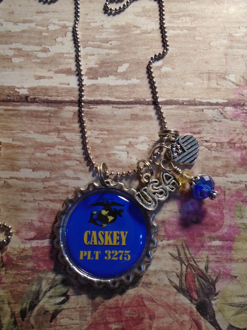 US Marines Personalized Platoon necklace with charms