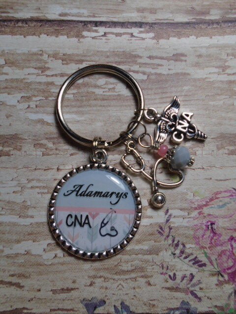 Personalized Nurse CNA RN LPN Key Chain With Charms - Etsy