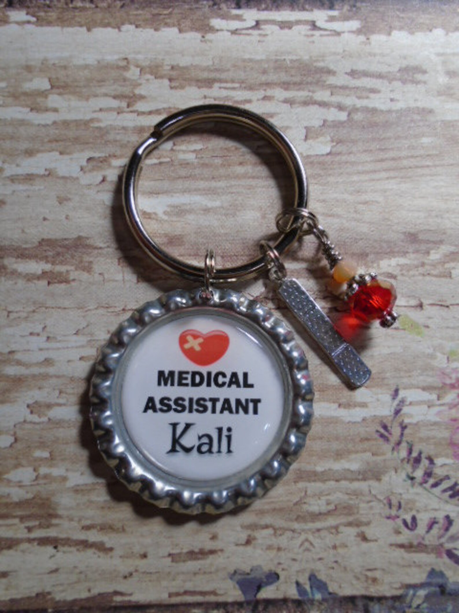 Personalized Medical Assistant Keychain With Charms Etsy